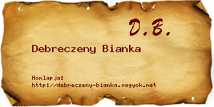 Debreczeny Bianka névjegykártya
