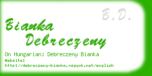 bianka debreczeny business card